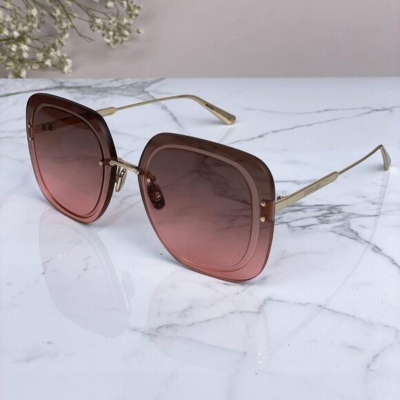 NEW Dior ULTRADIOR SU B0F2 Pink Gold Brown Women Square Oversized Sunglasses - Picture 3 of 13